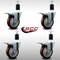 Service Caster 4'' SS Maroon Poly Swivel 1-1/2'' Expanding Stem Caster Set Total Lock Brake, 4PK SCC-SSEXTTL20S414-PPUB-MRN-112-4 - alternate 4